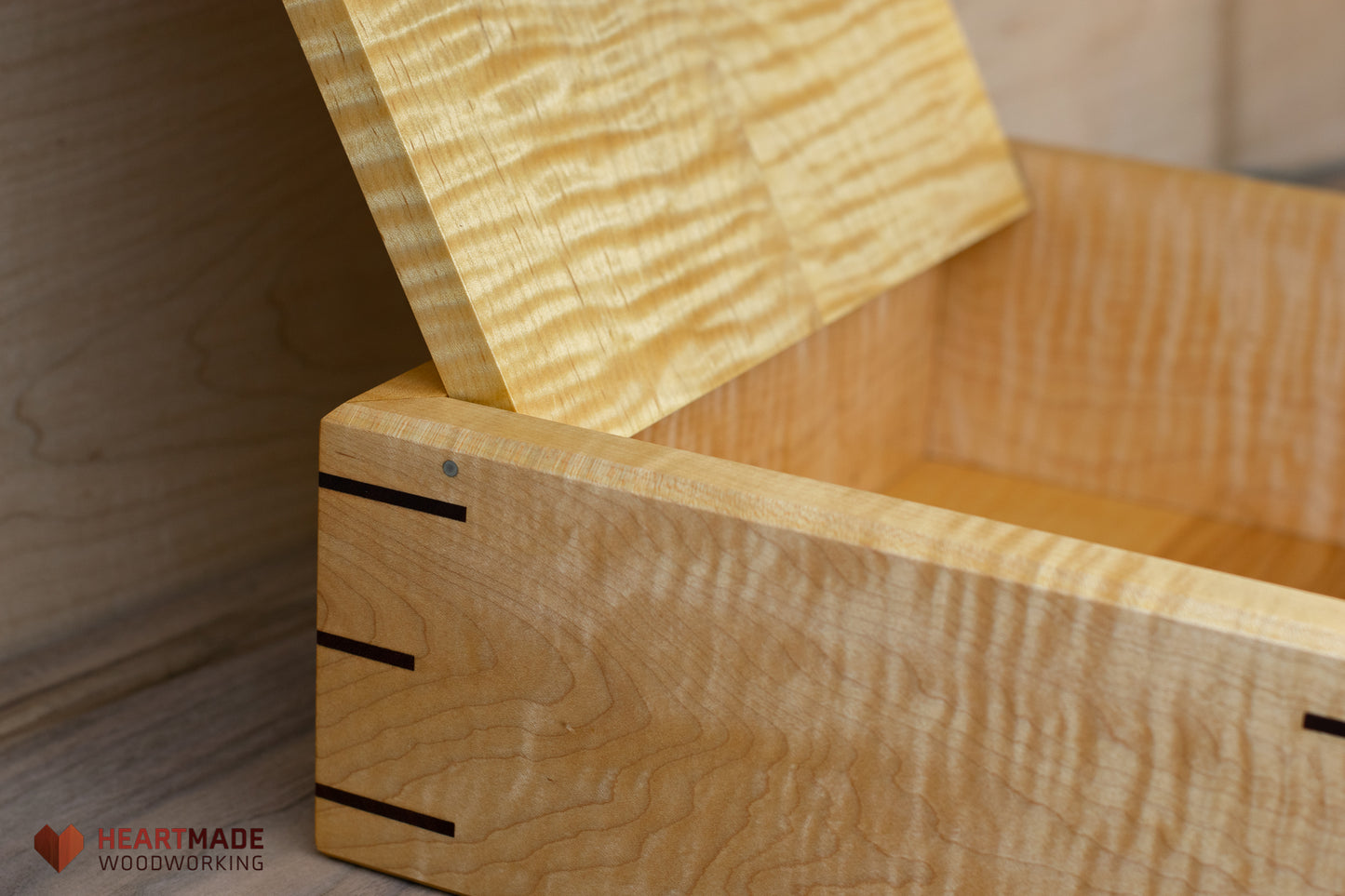 Curly Maple Keepsake Box - Jewelry Box, Letter Box, Wedding Gift Box