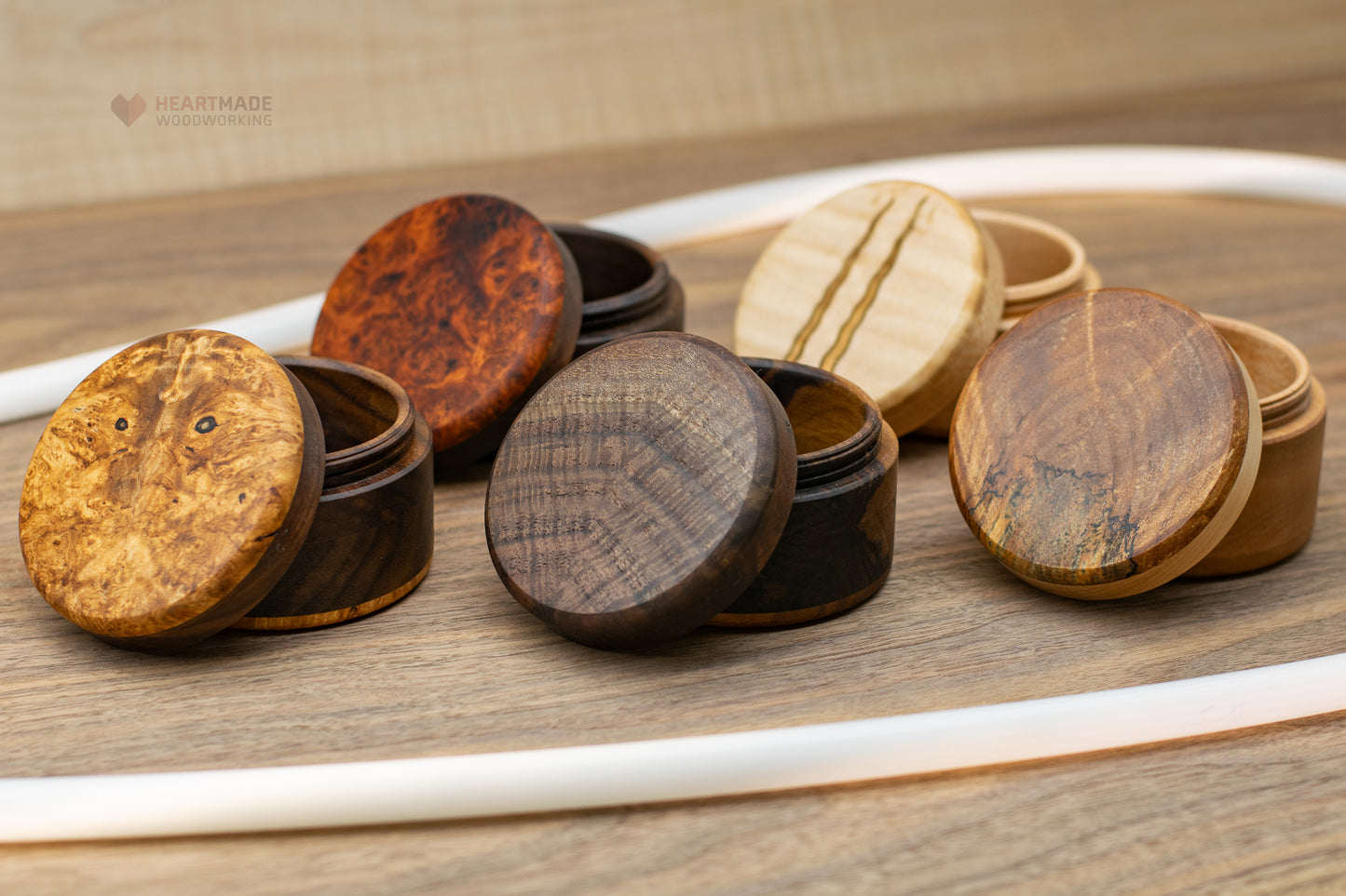 Threaded Wood Jars/Containers - Small Batch with Fancy Woods