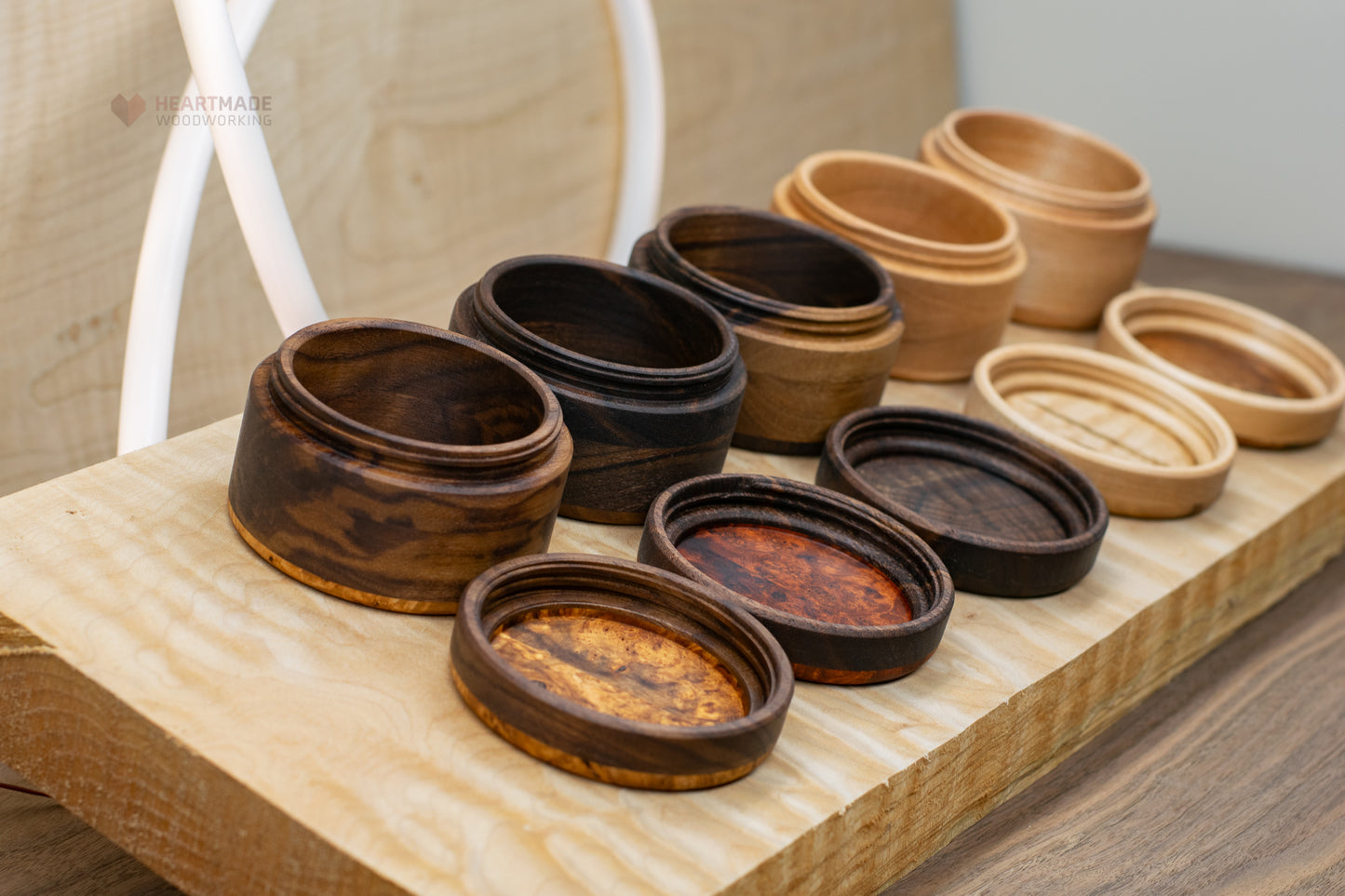 Threaded Wood Jars/Containers - Small Batch with Fancy Woods