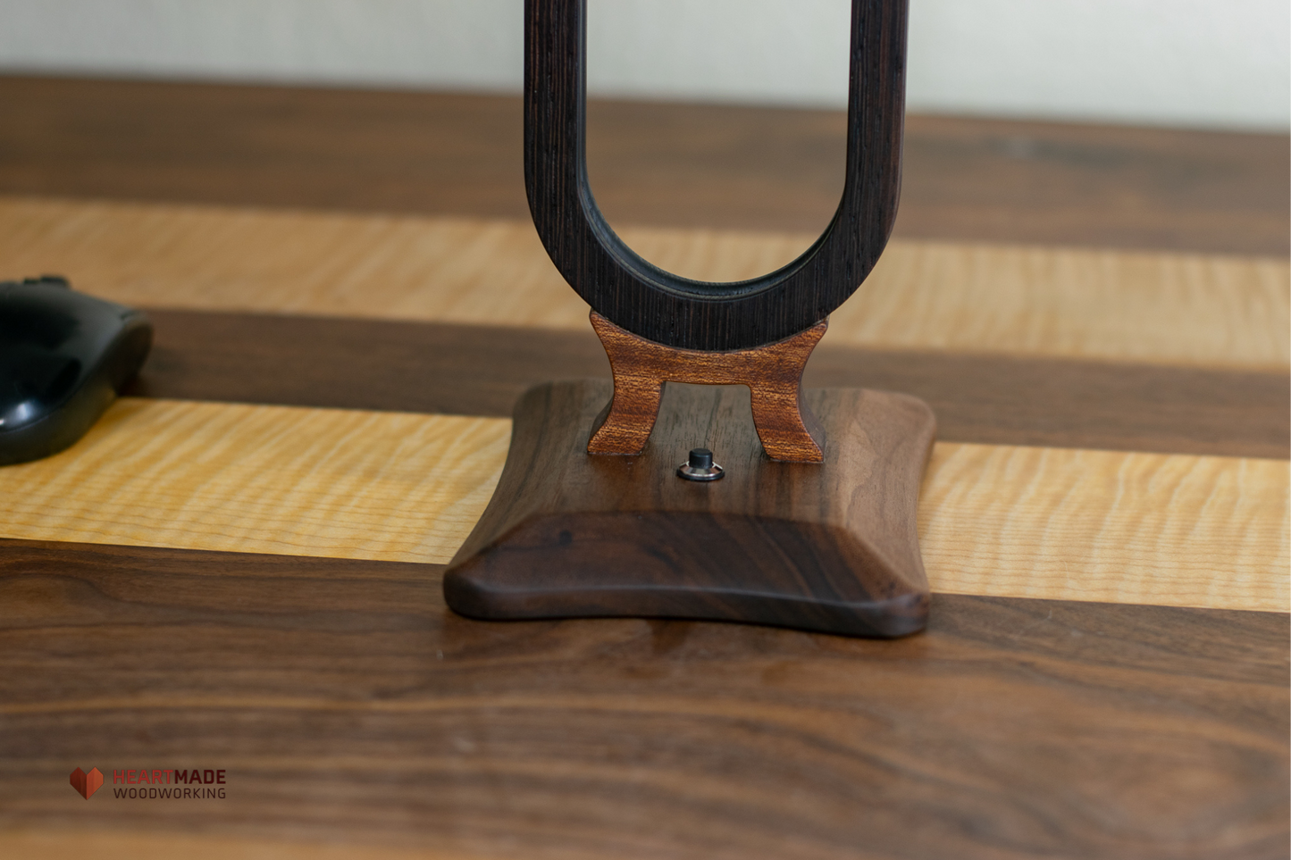 Custom Wood Desk Lamp - USB-C Powered - Walnut - Mahogany - Wenge