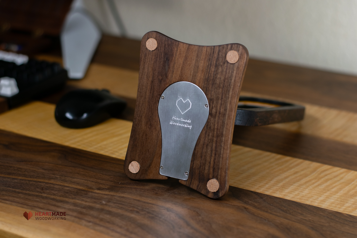 Custom Wood Desk Lamp - USB-C Powered - Walnut - Mahogany - Wenge
