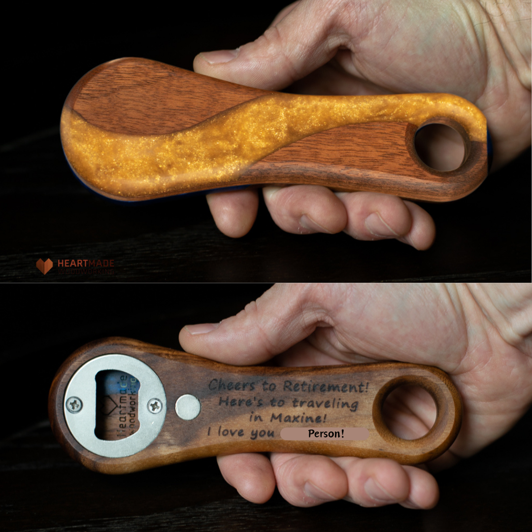 Epoxy River Bottle Openers - Handheld - Walnut