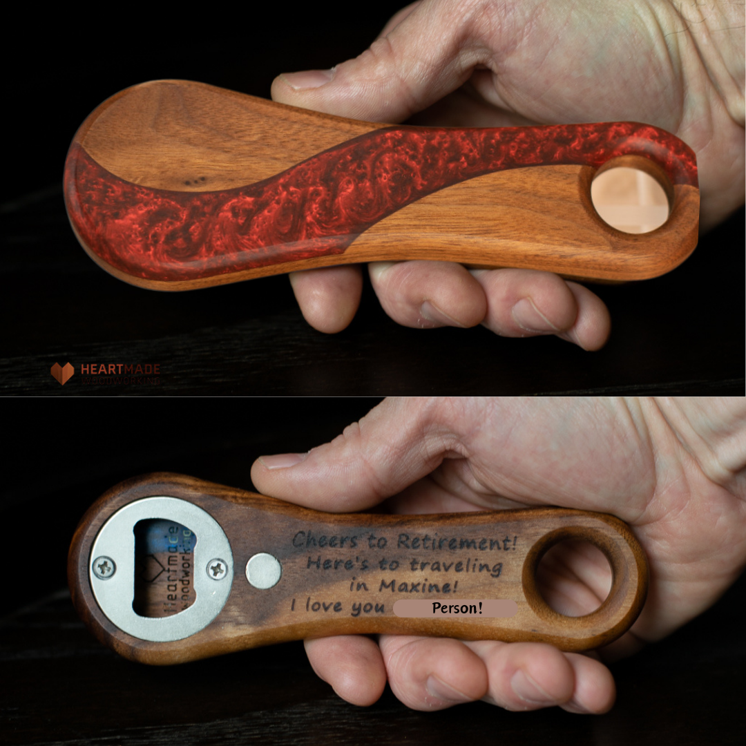 Epoxy River Bottle Openers - Handheld - Walnut