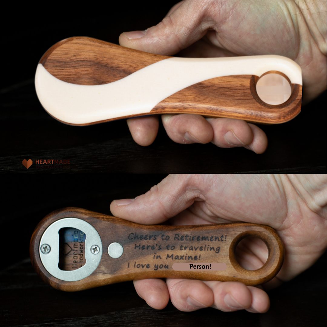 Epoxy River Bottle Openers - Handheld - Walnut