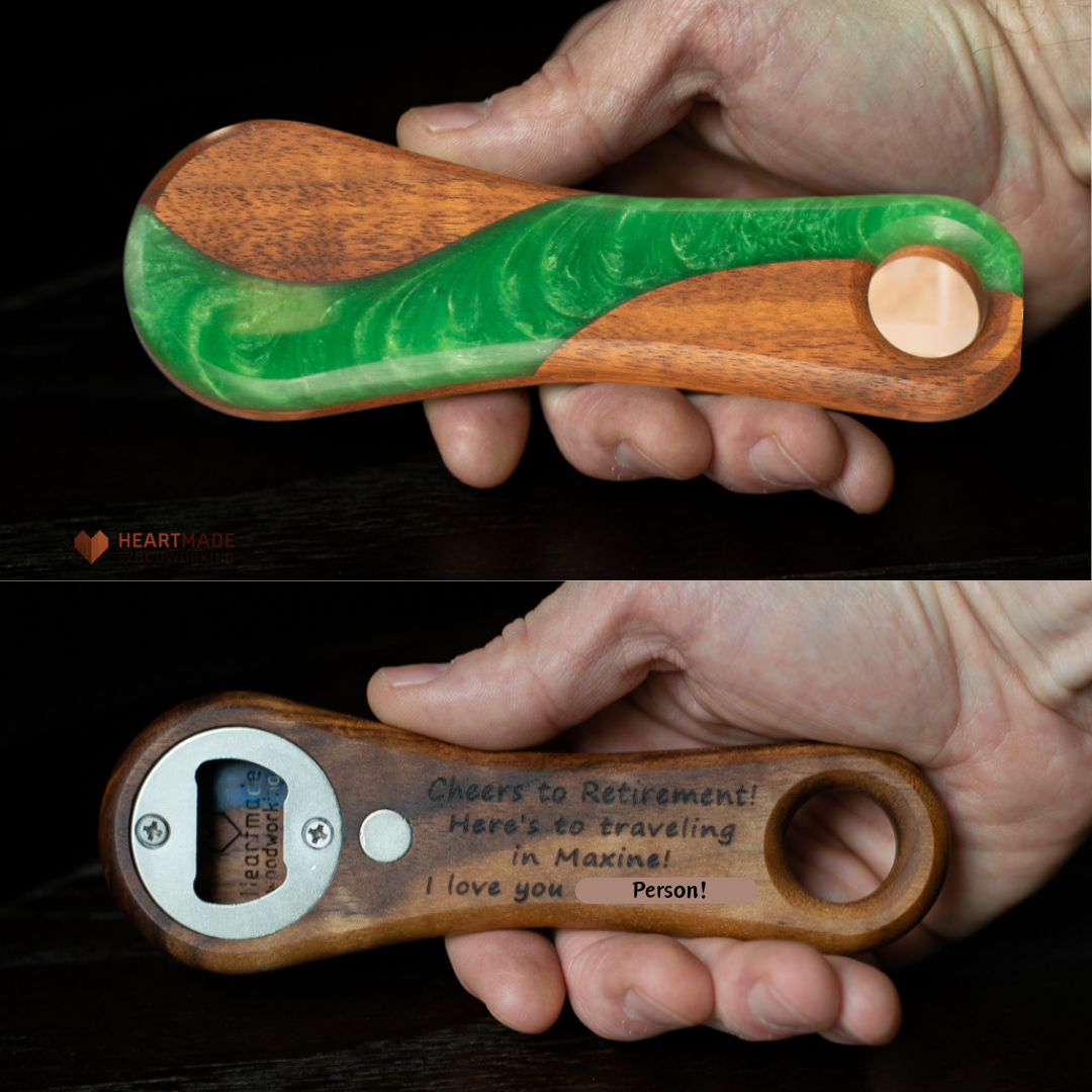 Epoxy River Bottle Openers - Handheld - Walnut