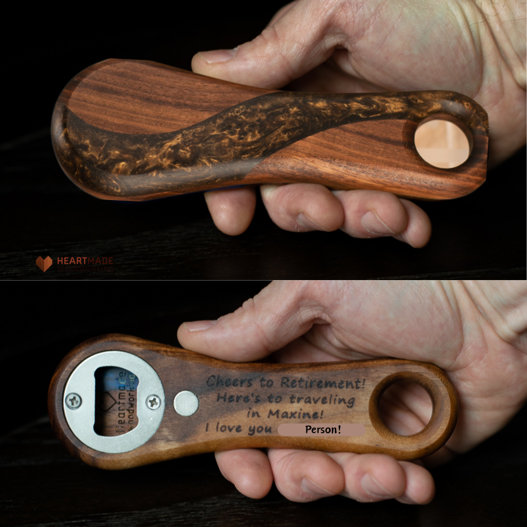 Epoxy River Bottle Openers - Handheld - Walnut