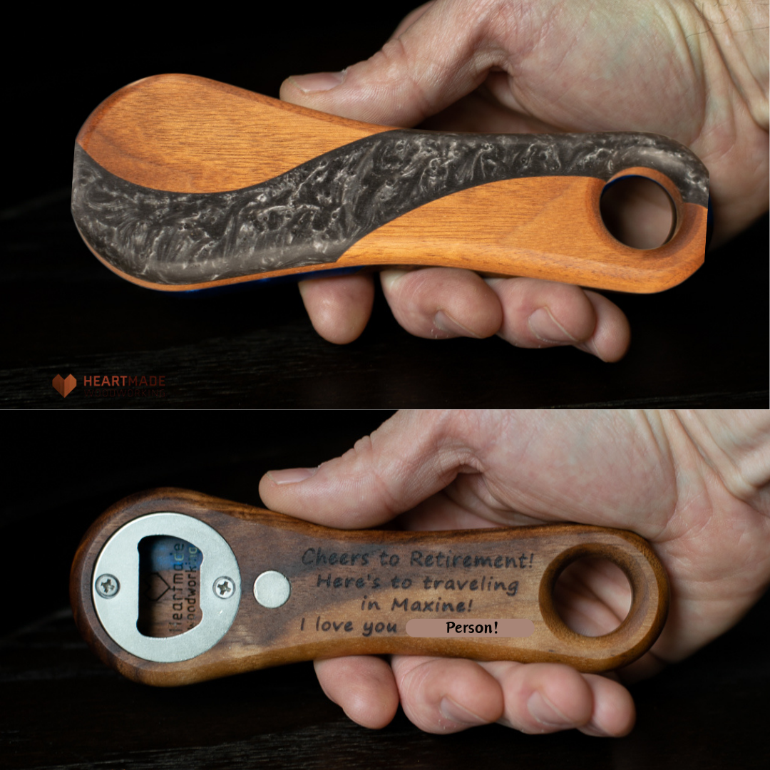 Epoxy River Bottle Openers - Handheld - Walnut