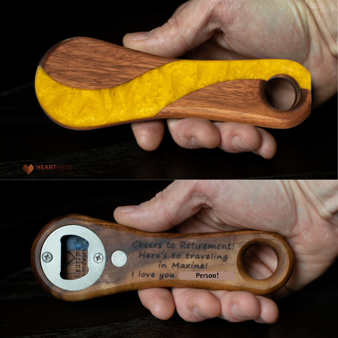 Epoxy River Bottle Openers - Handheld - Walnut