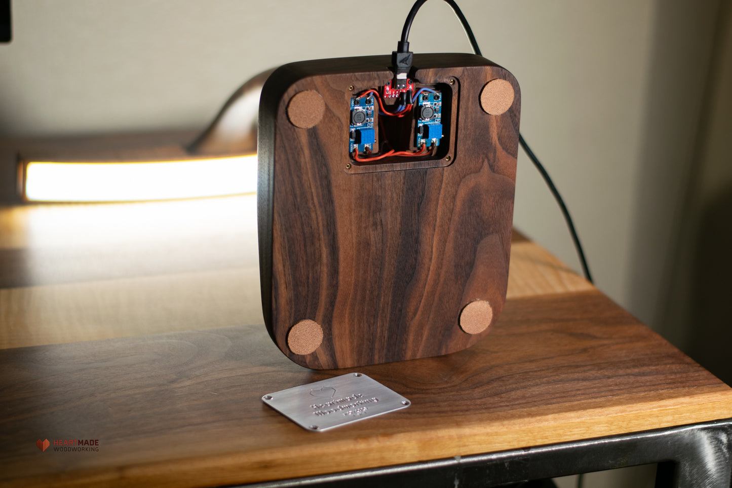 Desk Lamp - Walnut, Mahogany and Curly Maple - Dual Color Temperature With Dimmers - Air Foil