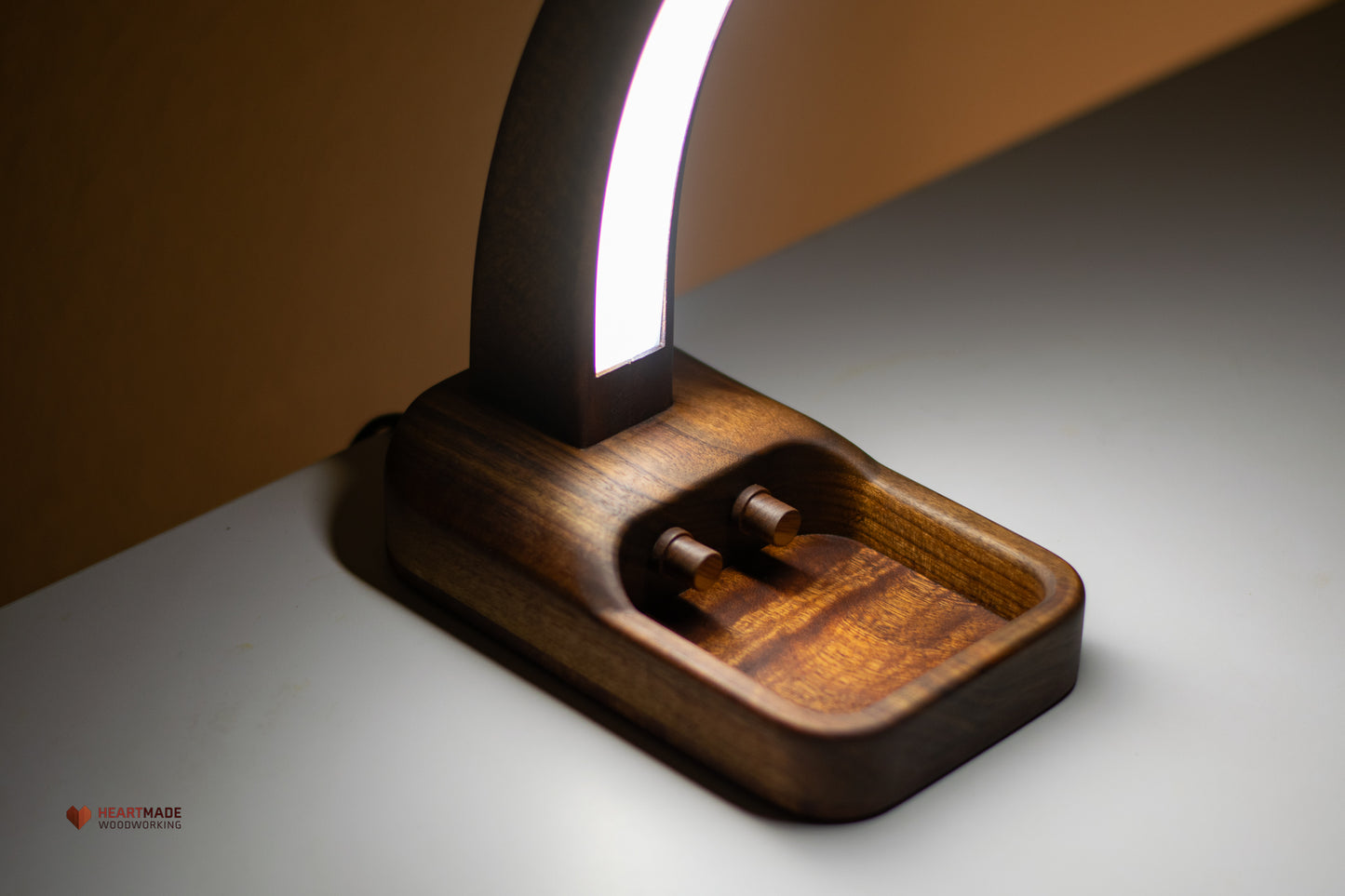 Desk Lamp - Walnut and Mahogany - Dual Color Temperature With Dimmers