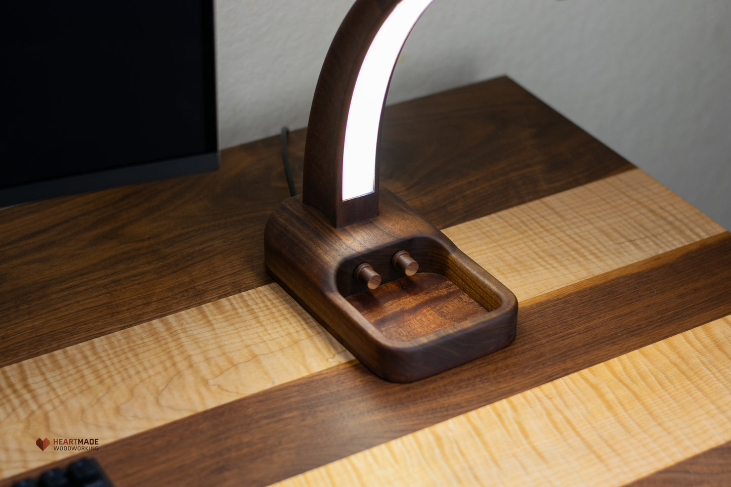 Desk Lamp - Walnut and Mahogany - Dual Color Temperature With Dimmers