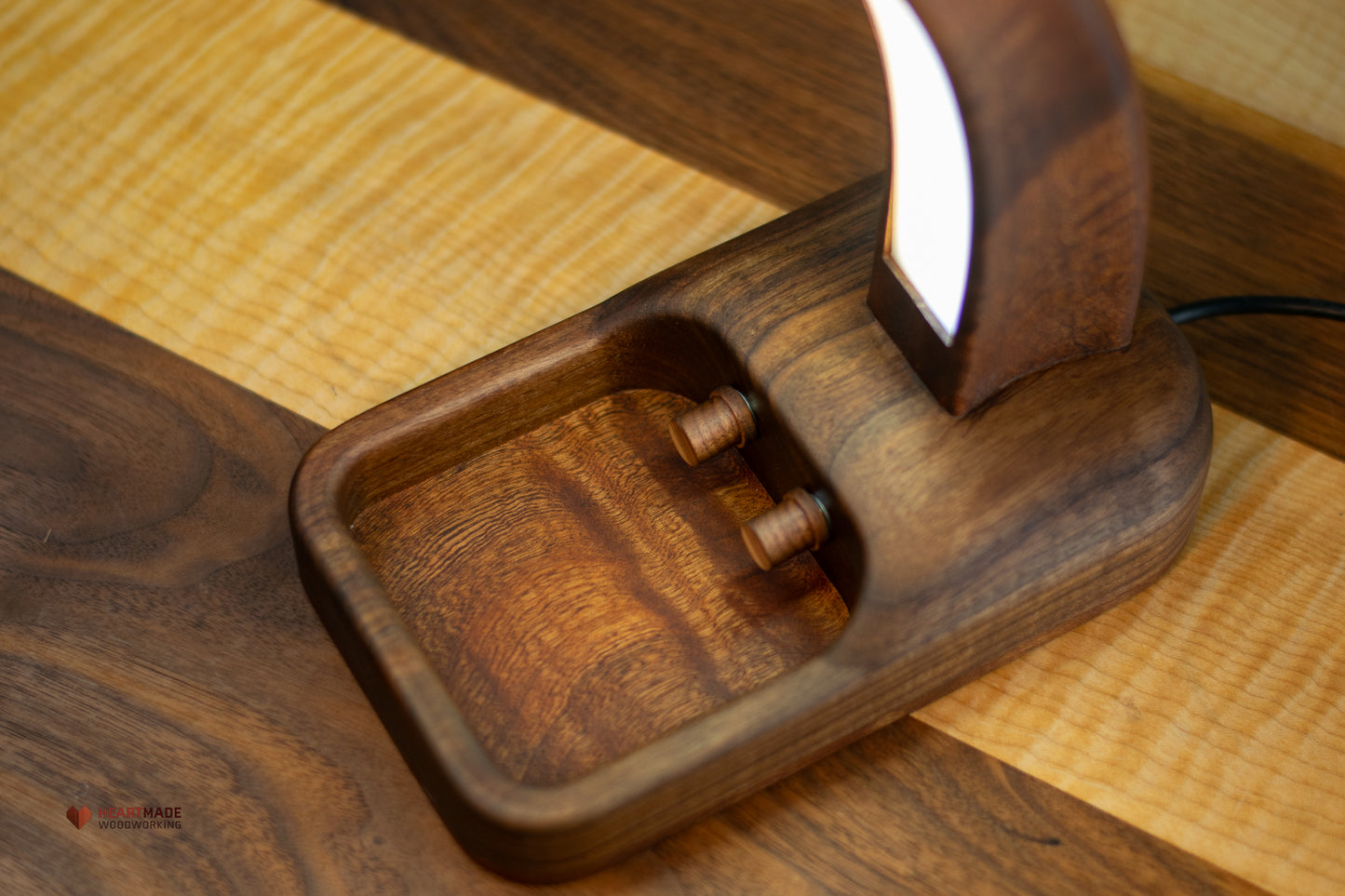 Desk Lamp - Walnut and Mahogany - Dual Color Temperature With Dimmers
