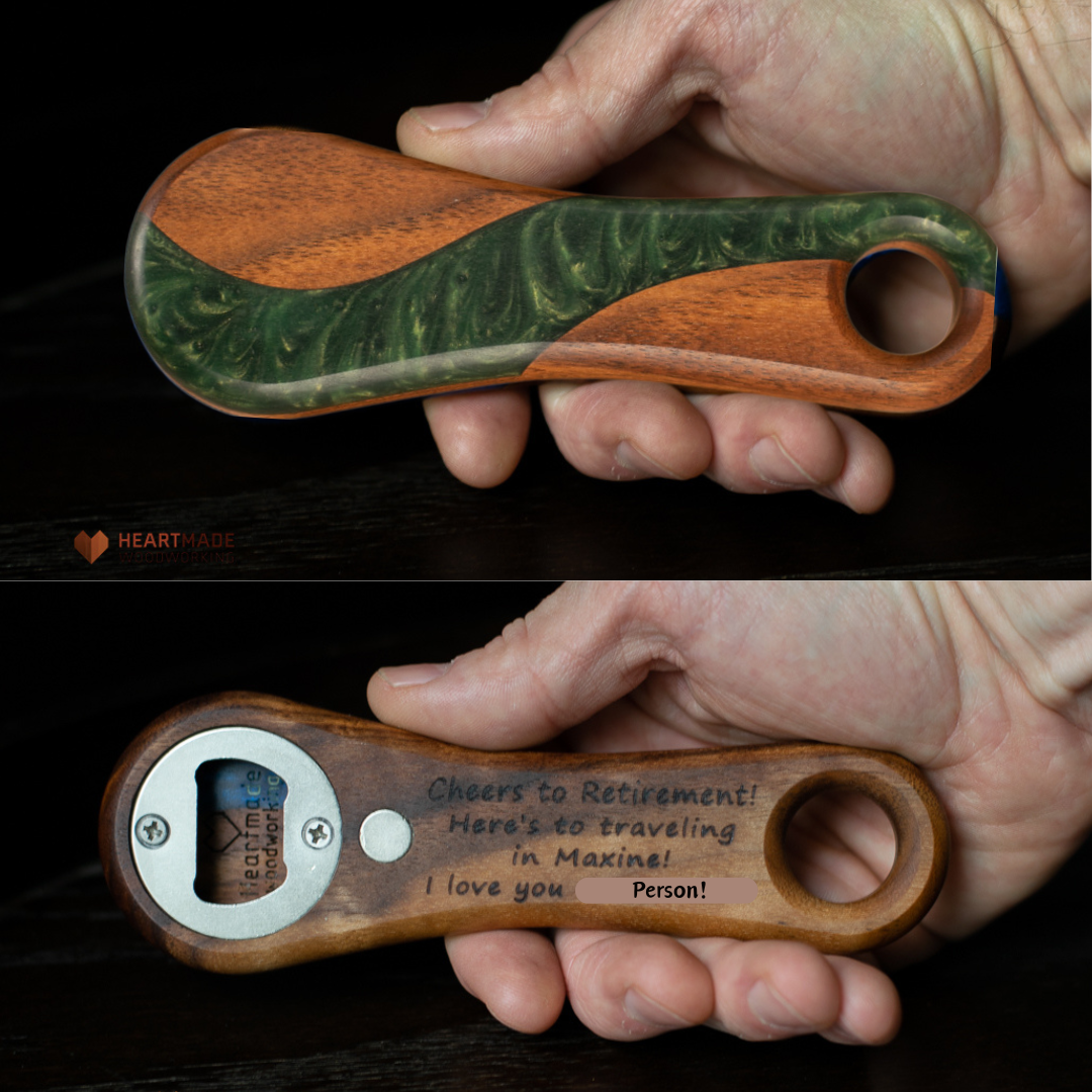 Epoxy River Bottle Openers - Handheld - Walnut