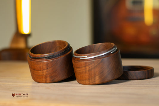 Threaded Walnut Wood Jars - Aluminum and Carbon Fiber Threads