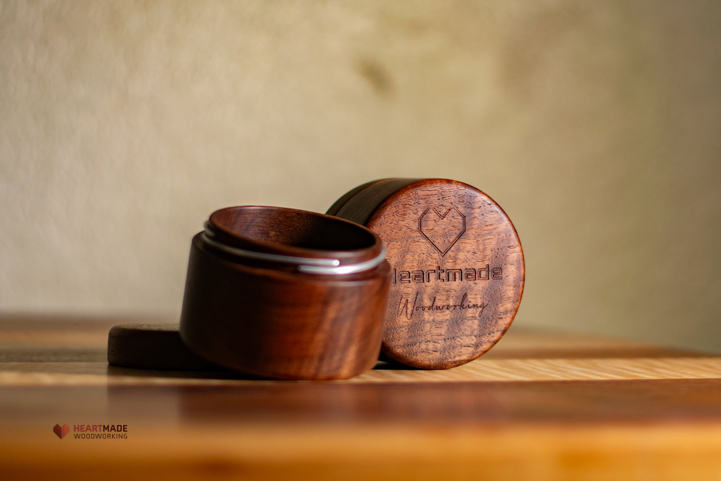 Threaded Walnut Wood Jars - Aluminum and Carbon Fiber Threads