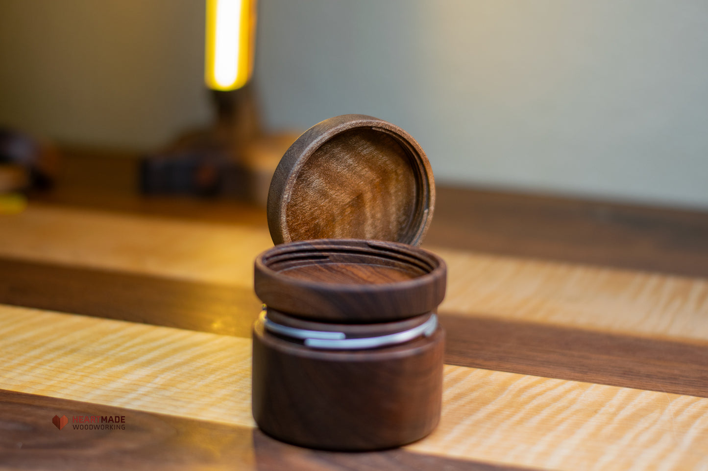 Threaded Walnut Wood Jars - Aluminum and Carbon Fiber Threads