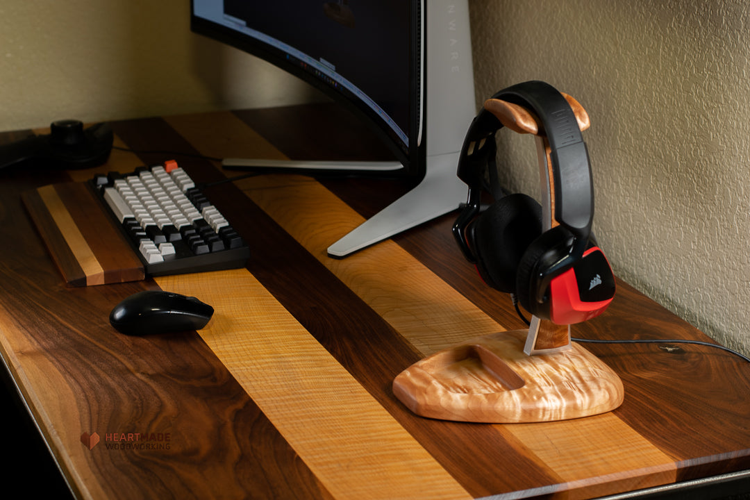 Quilted Maple Headphone Stand