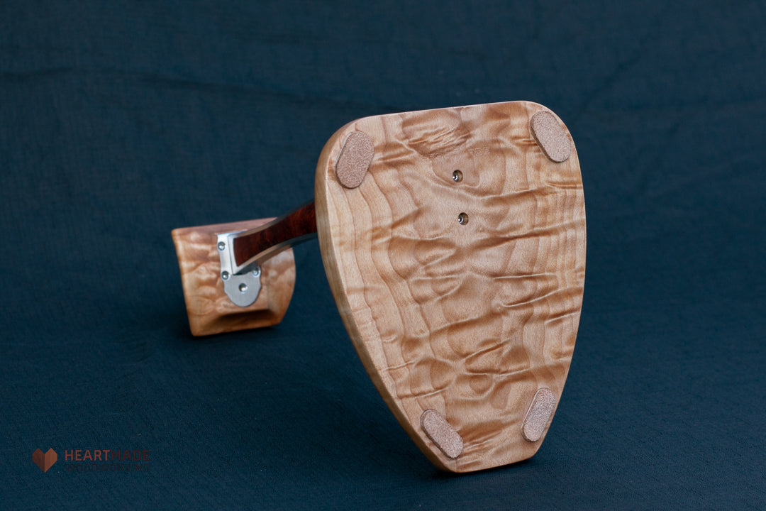 Quilted Maple and Burled Amboyna Headphone Stand