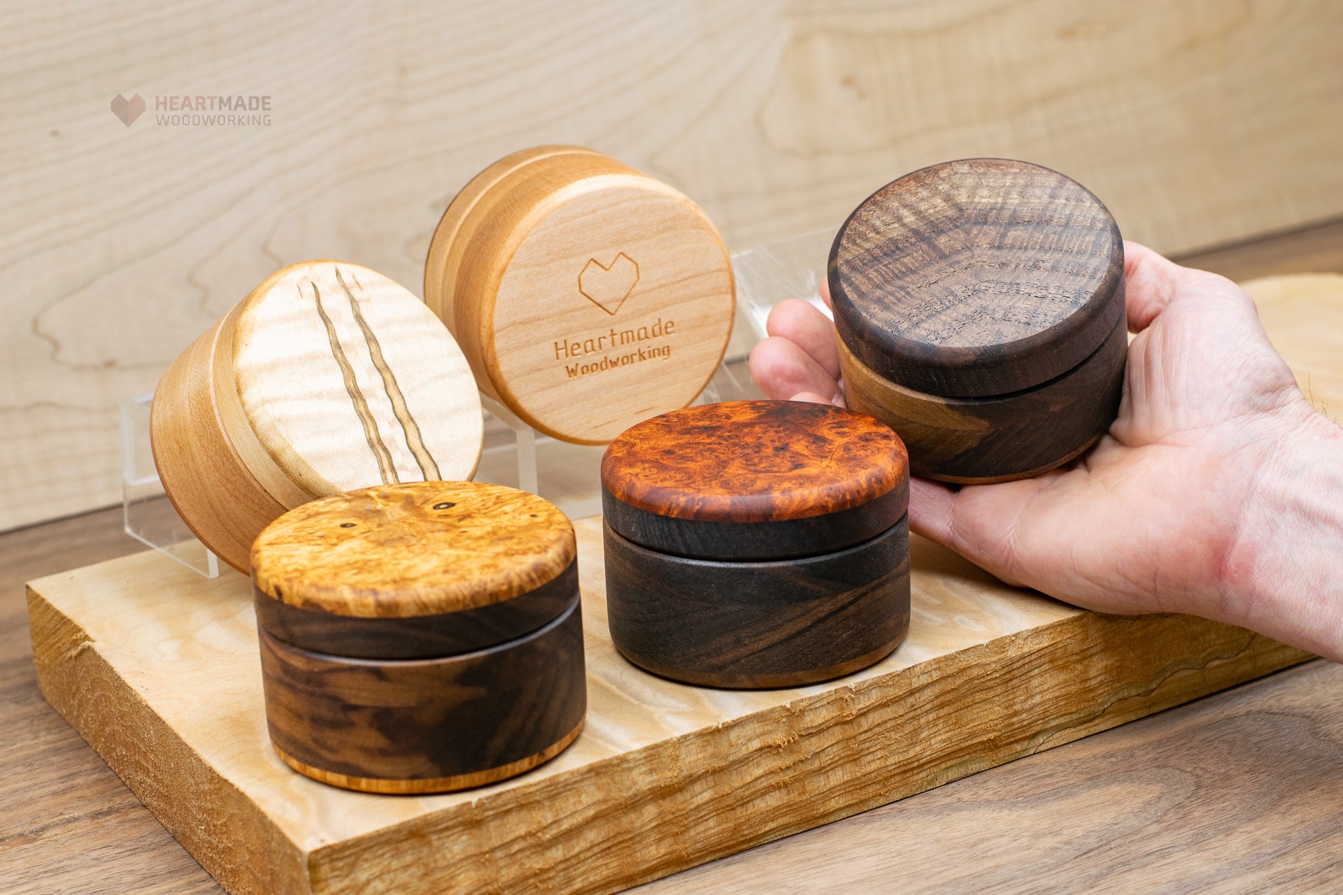 Threaded Wood Containers - Small Batch with Fancy Woods – Heartmade ...