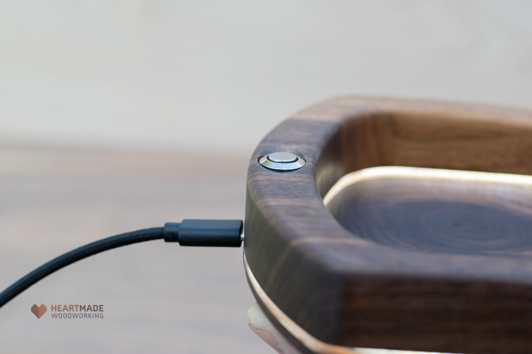 Catch-All Tray In Walnut With LED Light