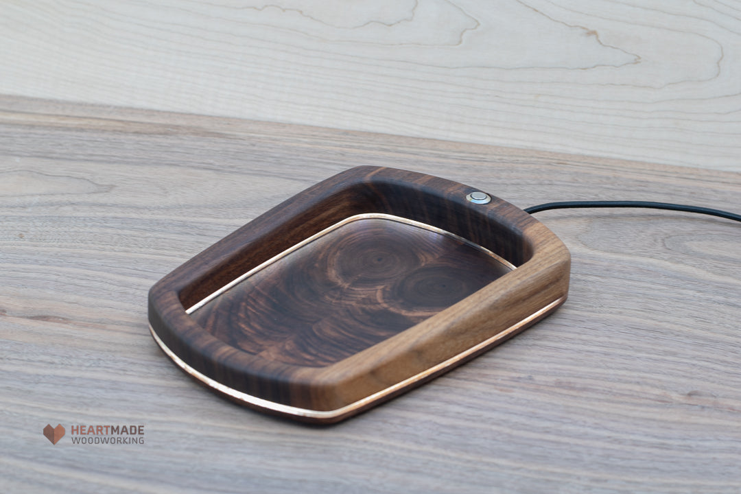 Catch-All Tray In Walnut With LED Light