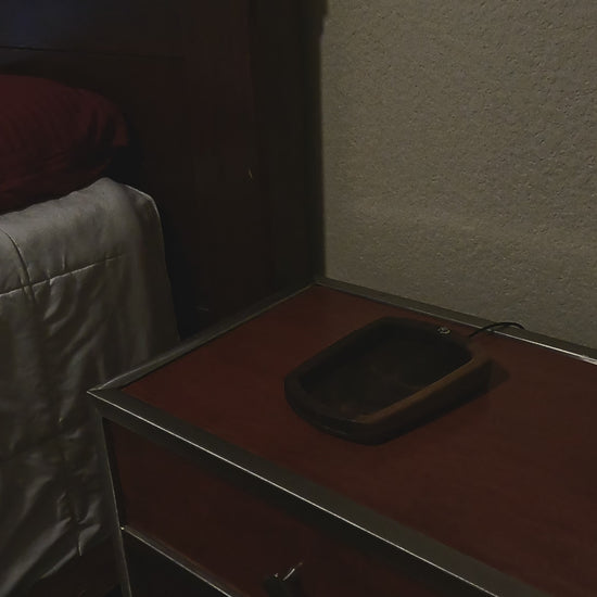 Catch All Tray With LED Light - Night Light In Walnut