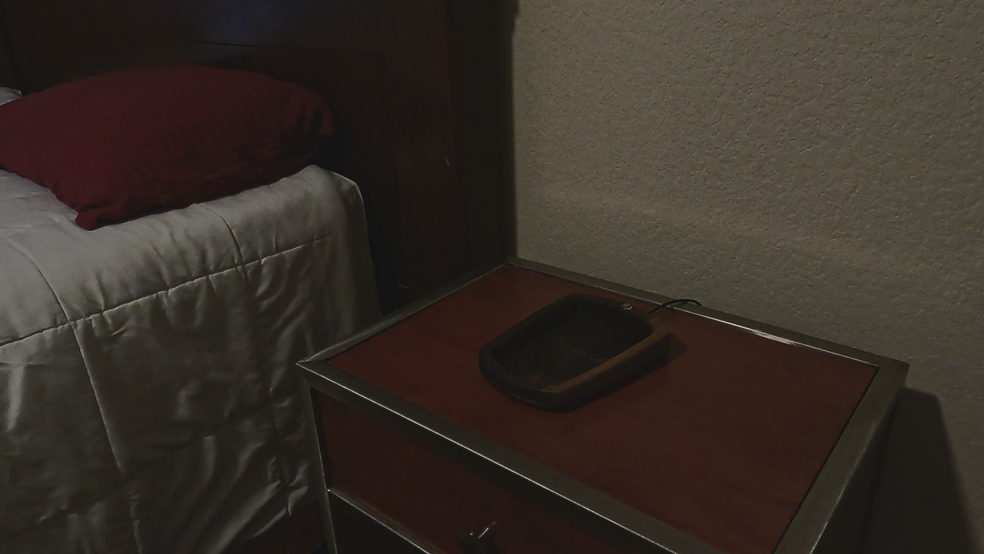 Catch All Tray With LED Light - Night Light In Walnut