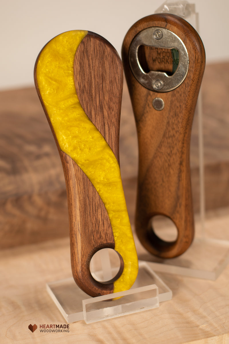 Epoxy River Bottle Openers - Handheld - Walnut