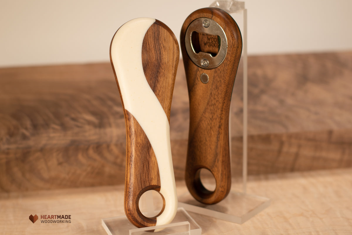 Epoxy River Bottle Openers - Handheld - Walnut