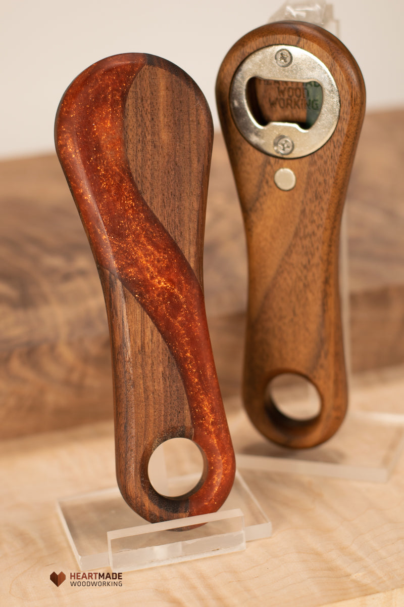 Epoxy River Bottle Openers - Handheld - Walnut