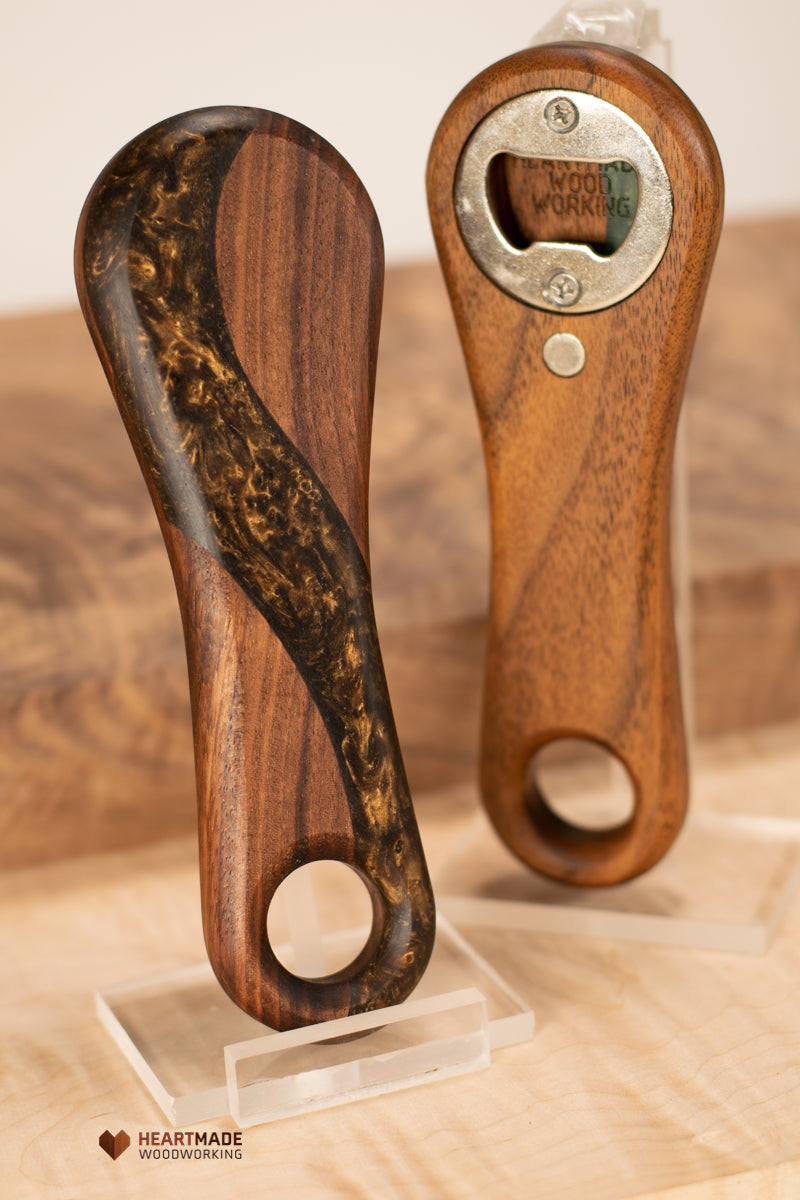 Epoxy River Bottle Openers - Handheld - Walnut