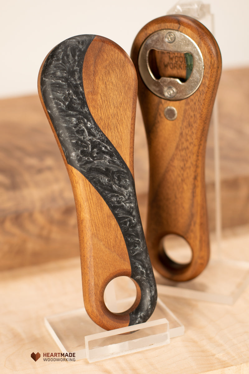 Epoxy River Bottle Openers - Handheld - Walnut