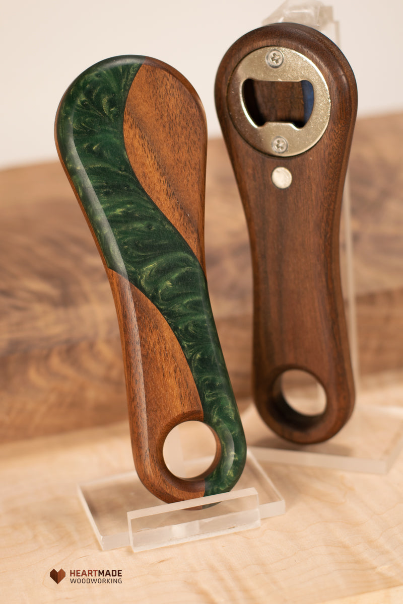 Epoxy River Bottle Openers - Handheld - Walnut