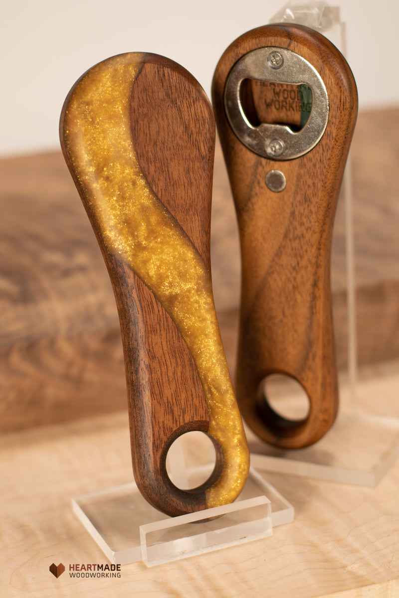 Epoxy River Bottle Openers - Handheld - Walnut