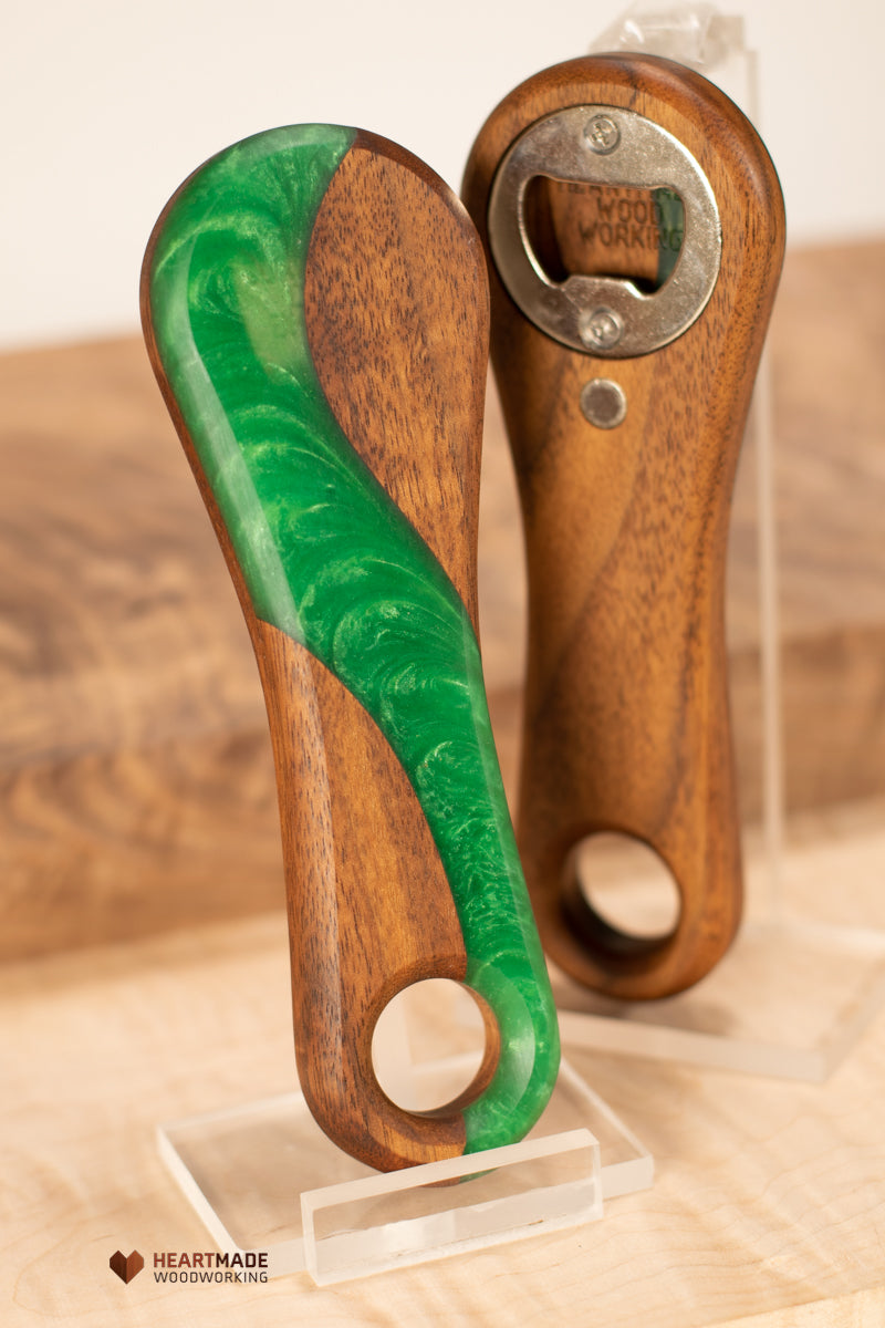 Epoxy River Bottle Openers - Handheld - Walnut