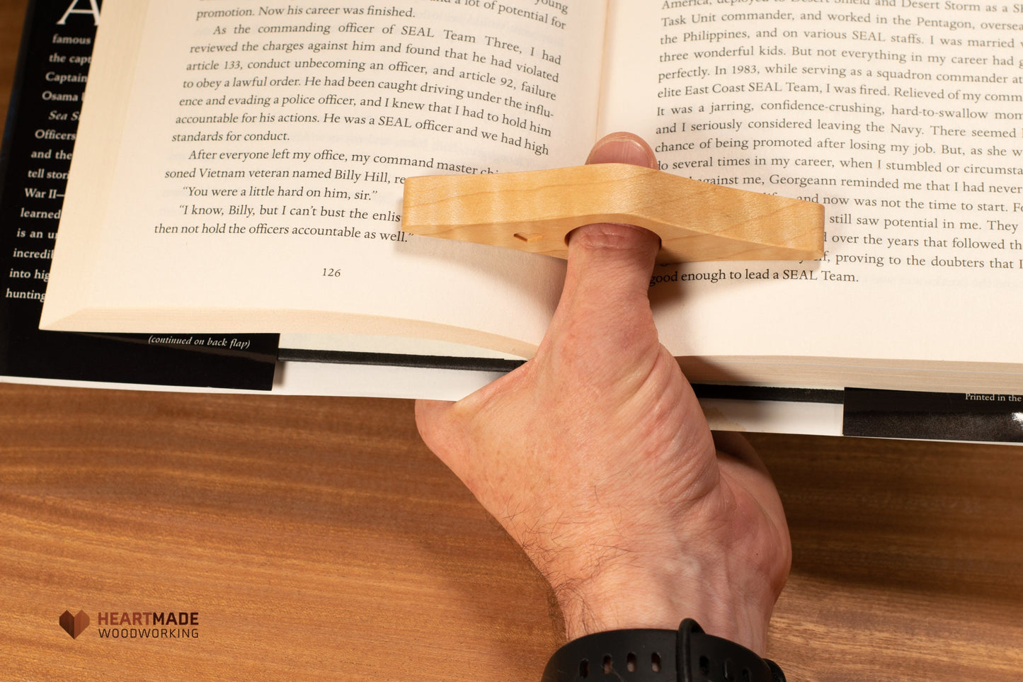 Wood book spreader - Walnut or Maple - Book Flattener, Page Flattener, Page Keeper