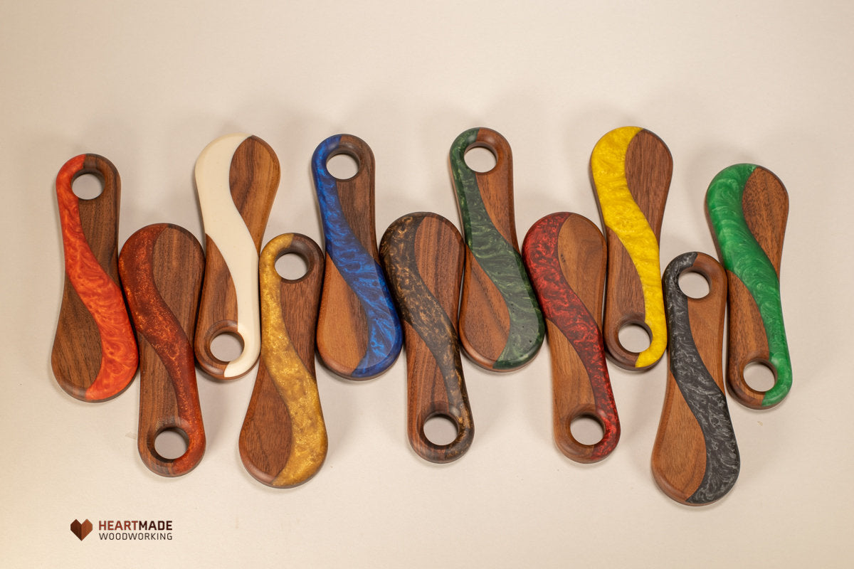 Epoxy River Bottle Openers - Handheld - Walnut