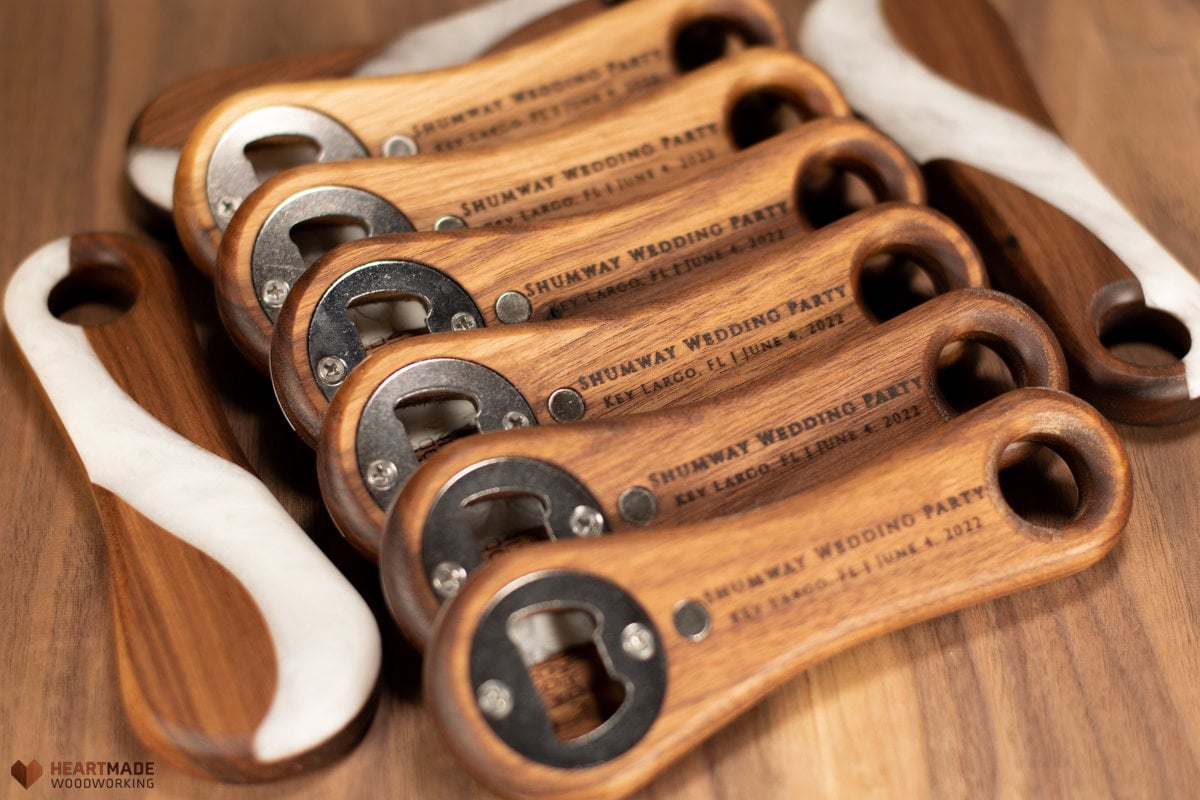 Epoxy River Bottle Openers - Handheld - Walnut