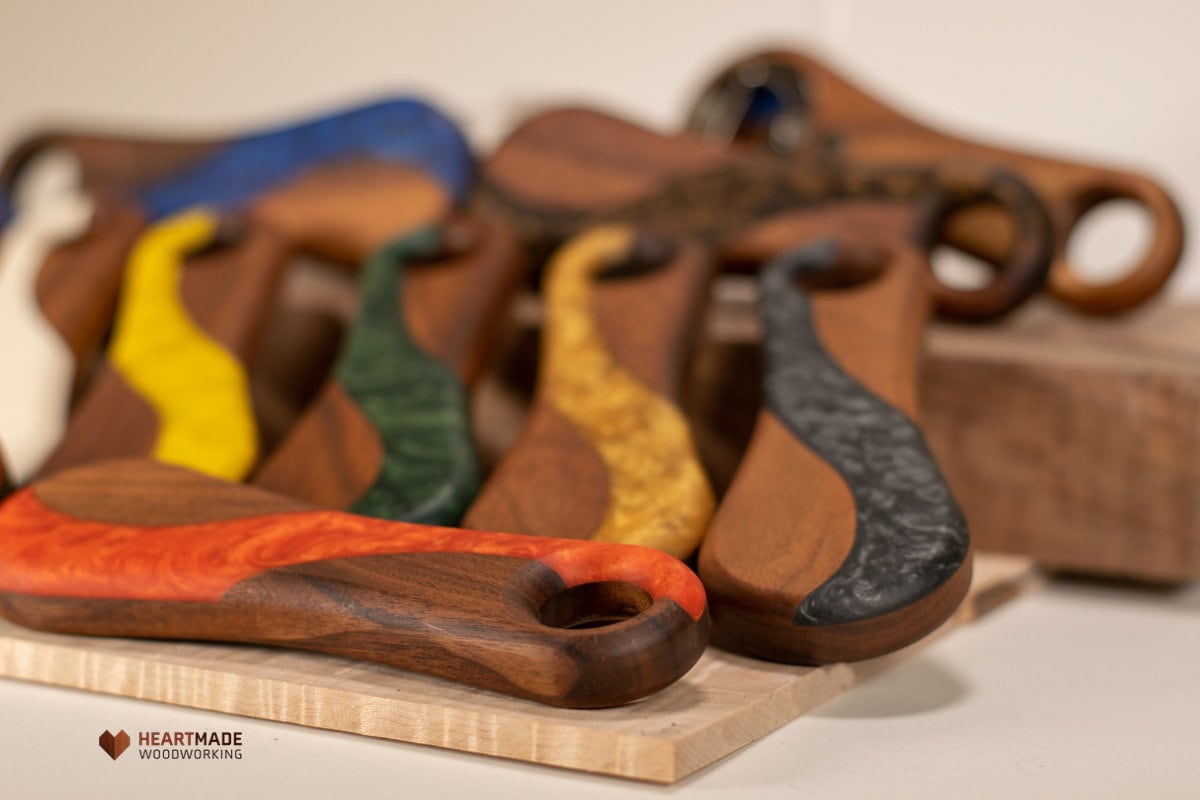 Epoxy River Bottle Openers - Handheld - Walnut