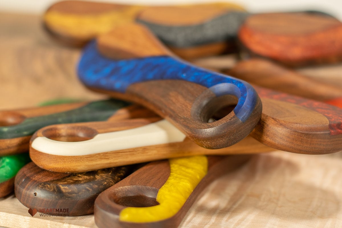 Epoxy River Bottle Openers - Handheld - Walnut