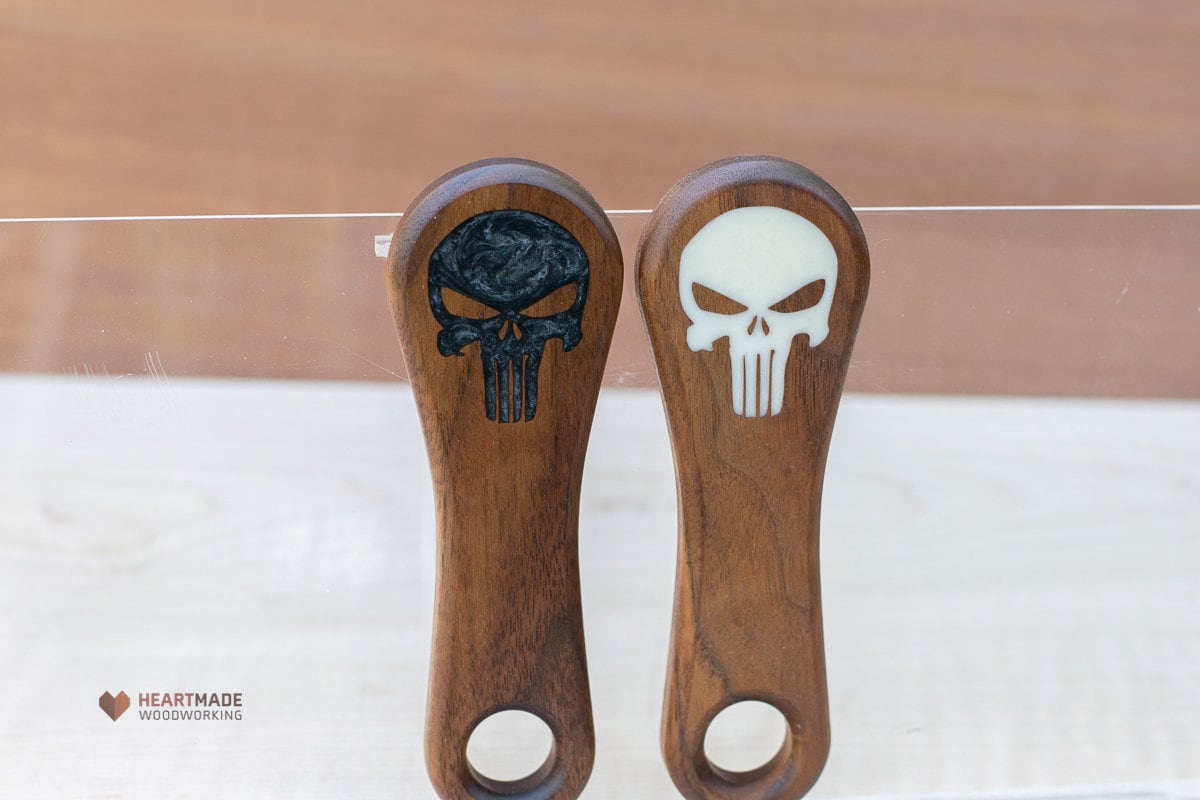 Bottle Opener with Skull Epoxy Inlay - Ergonomic, Groomsmen Gifts, 5th Anniversary Gift