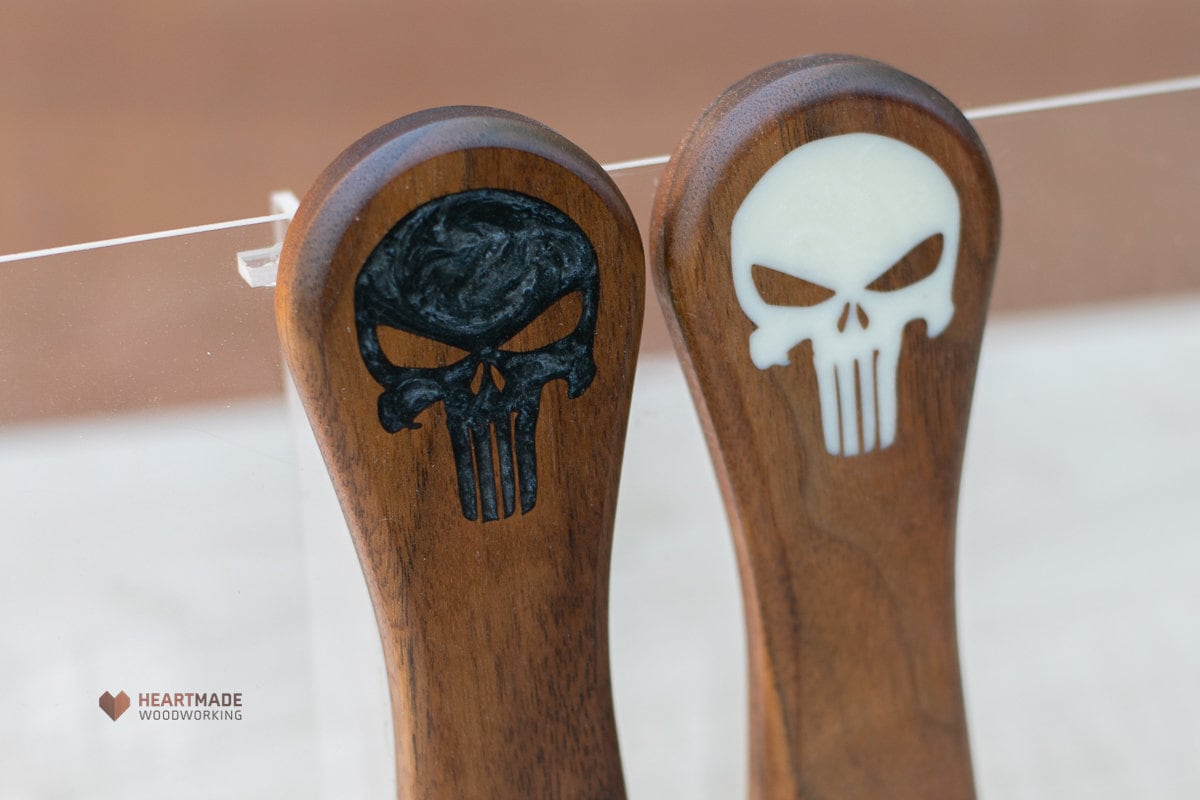 Bottle Opener with Skull Epoxy Inlay - Ergonomic, Groomsmen Gifts, 5th Anniversary Gift